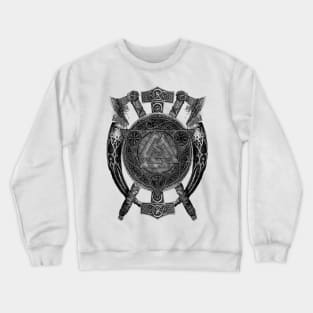 Axe Odin Norse Mythology God Valkyrie Valhalla Viking Raven Thor Shirt Crewneck Sweatshirt